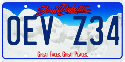 SD license plate 0EVZ34