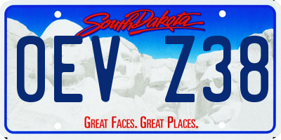SD license plate 0EVZ38