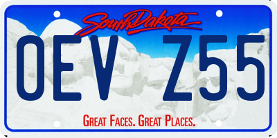 SD license plate 0EVZ55