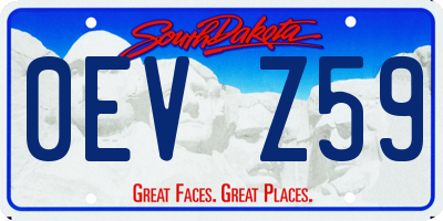 SD license plate 0EVZ59