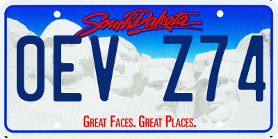 SD license plate 0EVZ74