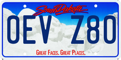 SD license plate 0EVZ80