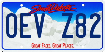 SD license plate 0EVZ82