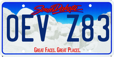SD license plate 0EVZ83