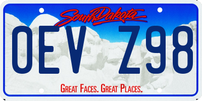 SD license plate 0EVZ98