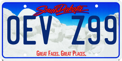 SD license plate 0EVZ99