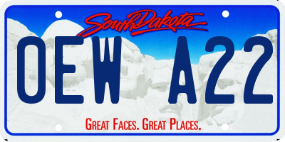 SD license plate 0EWA22