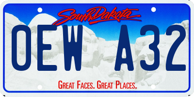 SD license plate 0EWA32