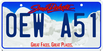 SD license plate 0EWA51