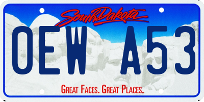 SD license plate 0EWA53