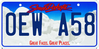 SD license plate 0EWA58