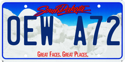 SD license plate 0EWA72
