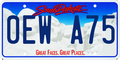 SD license plate 0EWA75