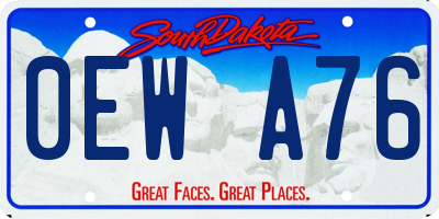 SD license plate 0EWA76