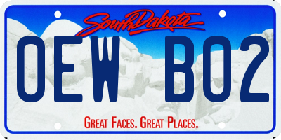 SD license plate 0EWB02