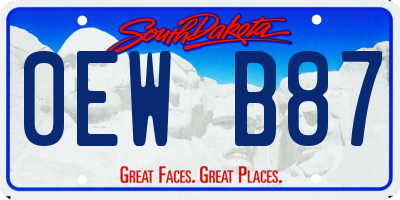 SD license plate 0EWB87