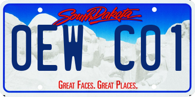 SD license plate 0EWC01
