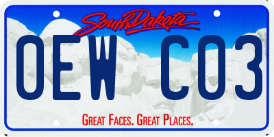 SD license plate 0EWC03