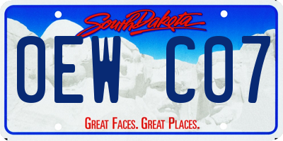 SD license plate 0EWC07