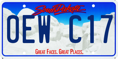 SD license plate 0EWC17