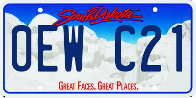 SD license plate 0EWC21