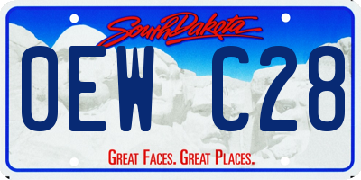 SD license plate 0EWC28