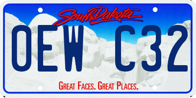 SD license plate 0EWC32