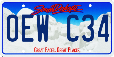 SD license plate 0EWC34