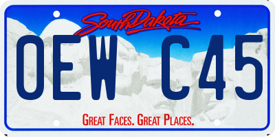 SD license plate 0EWC45
