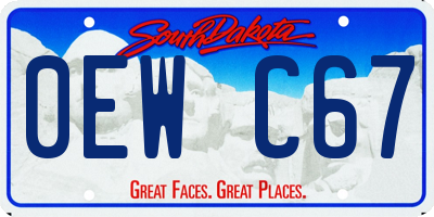 SD license plate 0EWC67