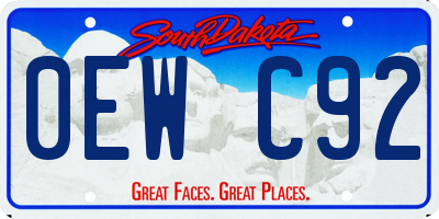 SD license plate 0EWC92