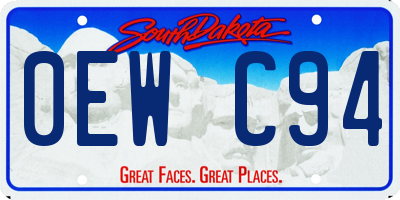 SD license plate 0EWC94