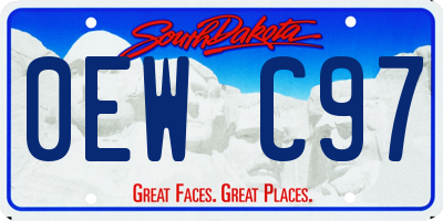 SD license plate 0EWC97
