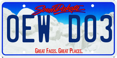 SD license plate 0EWD03
