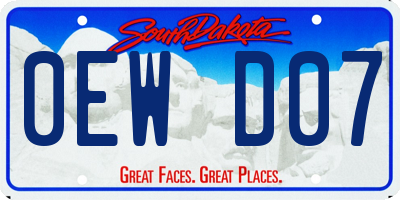 SD license plate 0EWD07