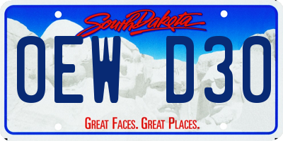 SD license plate 0EWD30