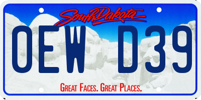SD license plate 0EWD39