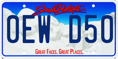SD license plate 0EWD50