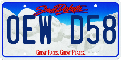SD license plate 0EWD58