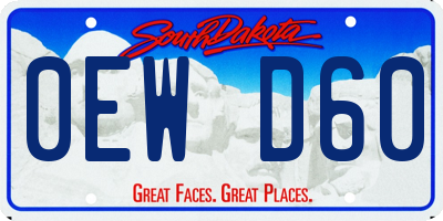 SD license plate 0EWD60