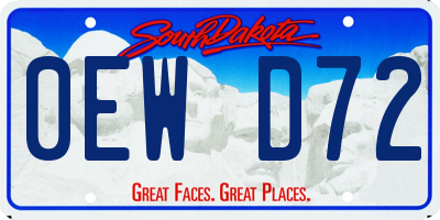 SD license plate 0EWD72