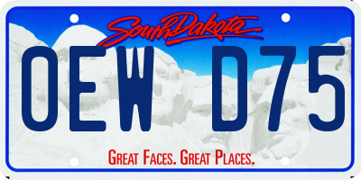 SD license plate 0EWD75