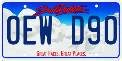SD license plate 0EWD90