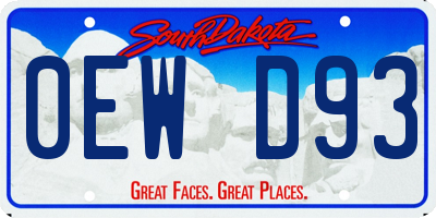 SD license plate 0EWD93