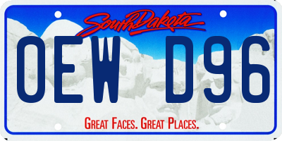 SD license plate 0EWD96