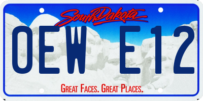 SD license plate 0EWE12