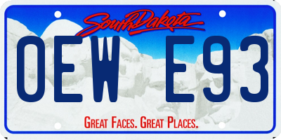 SD license plate 0EWE93