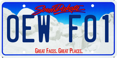SD license plate 0EWF01