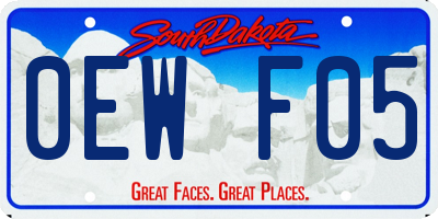 SD license plate 0EWF05