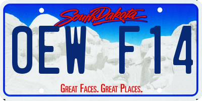 SD license plate 0EWF14